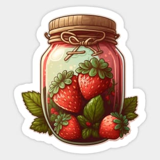 Cottagecore Strawberry Jam Sticker